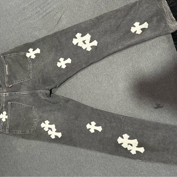 Chrome Heart Levi Jeans White Alligator and Snake Skin jeans - Picture 3 of 6